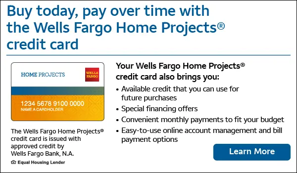 Finance Your Purchase with Home Projects Credit Card
